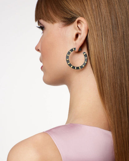 Fleur Bloom Empire Wide Hoop Earrings - FREIDA ROTHMAN