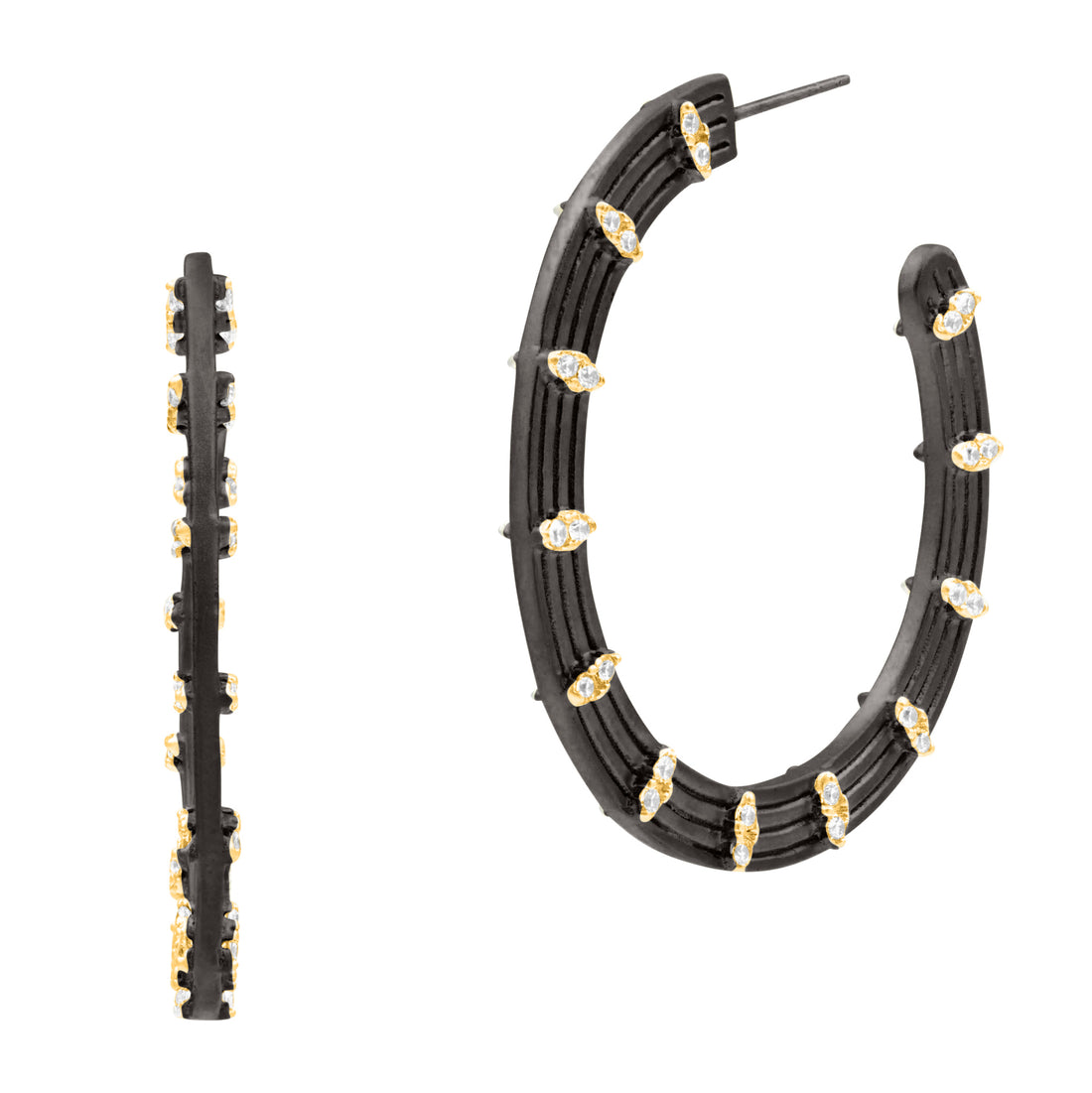 Fleur Bloom Empire Wide Hoop Earrings - FREIDA ROTHMAN