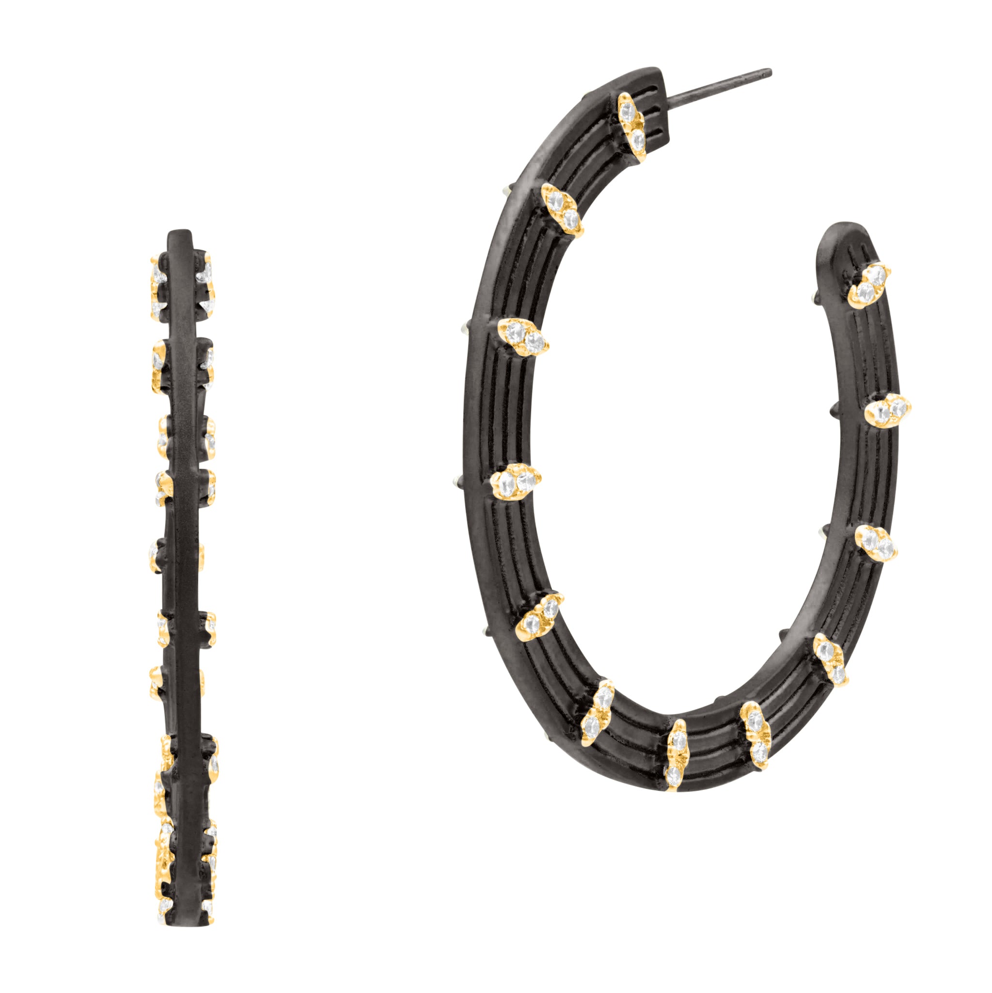 Fleur Bloom Empire Wide Hoop Earrings - FREIDA ROTHMAN