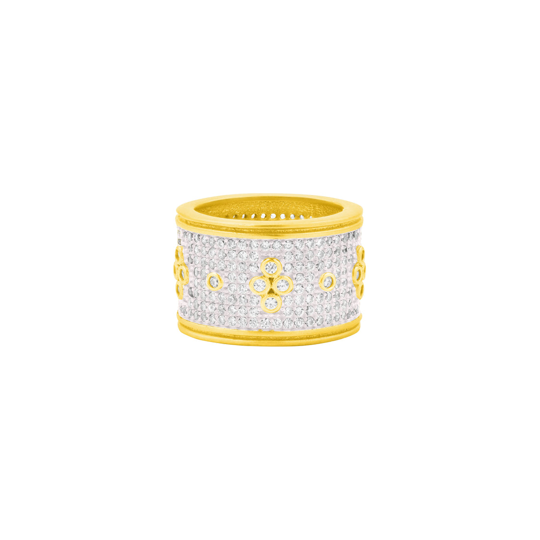 Signature Pavé Clover Wide Band Ring