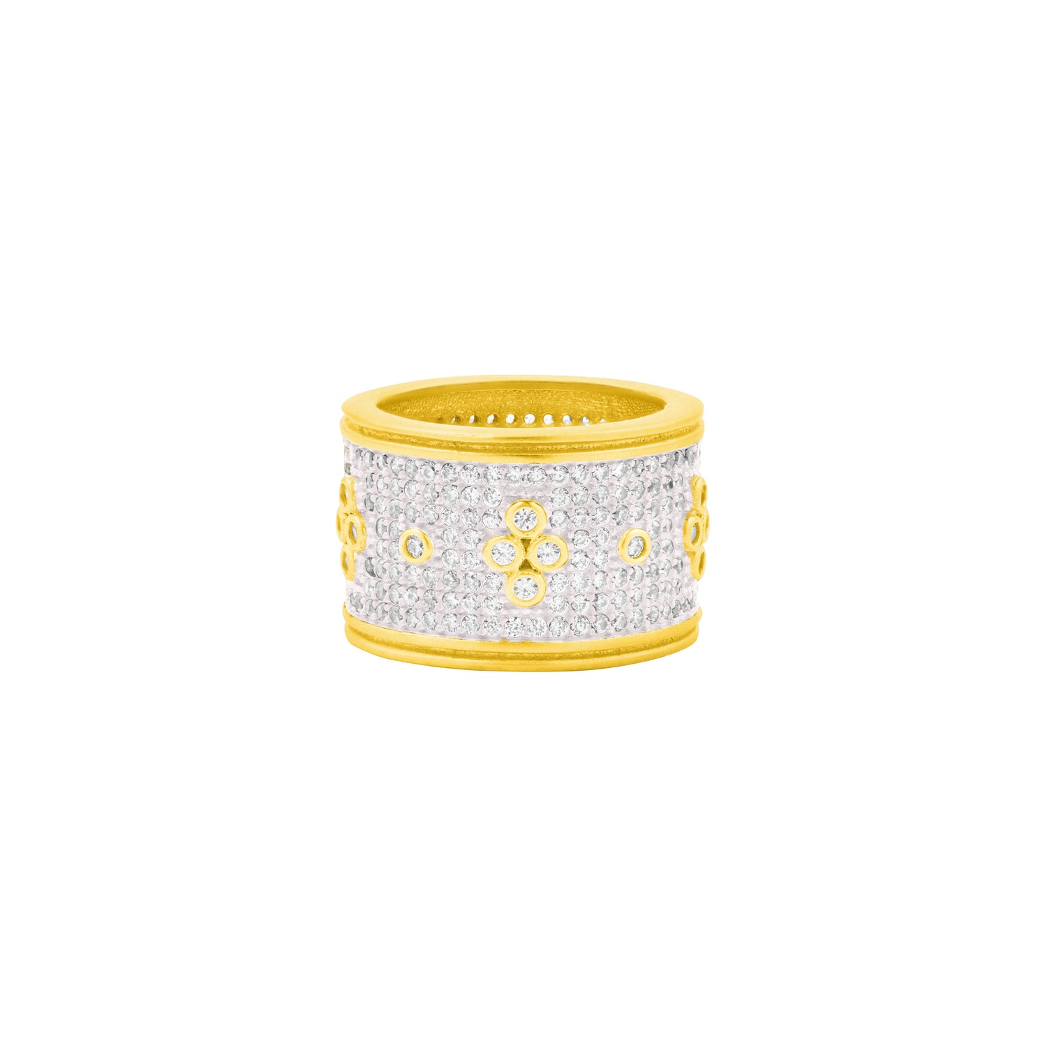 Signature Pavé Clover Wide Band Ring
