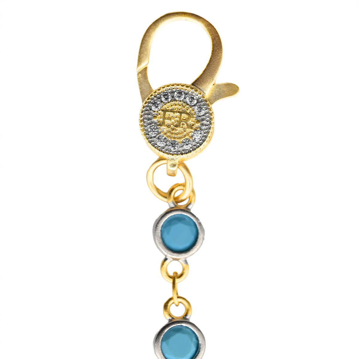 18" Turquoise Bezel Charm Bar Chain