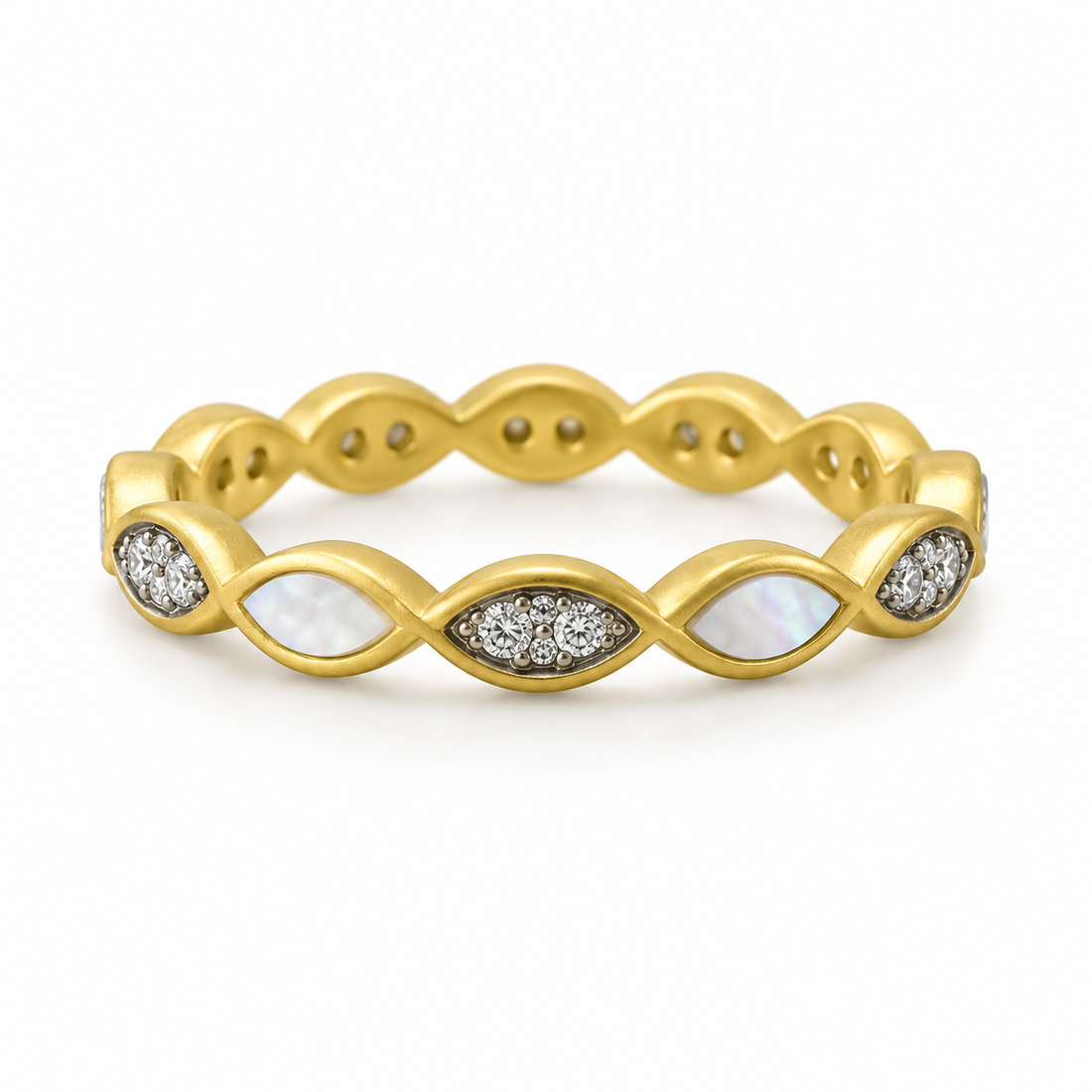 Mother of Pearl Marquise Stacking Ring