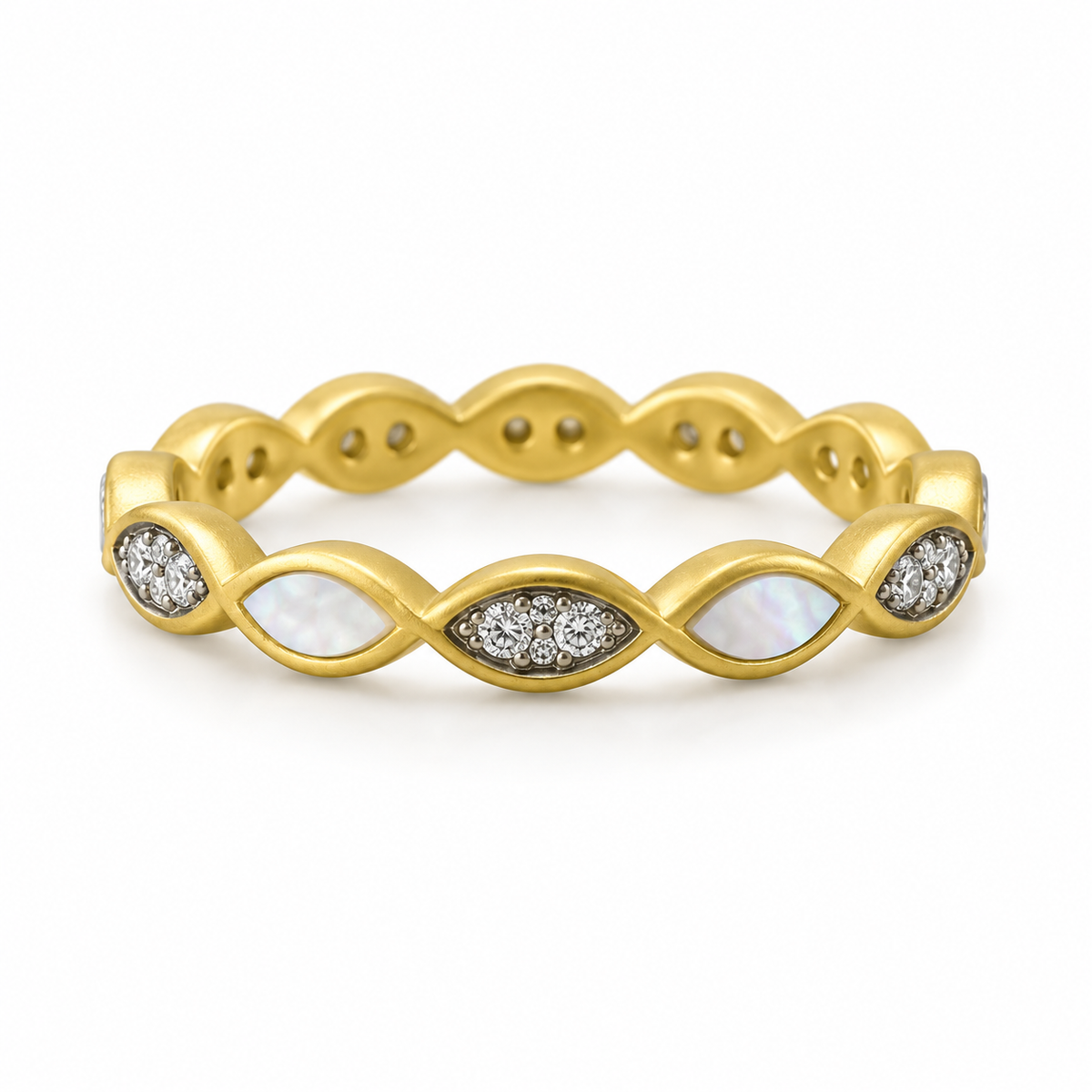 Mother of Pearl Marquise Stacking Ring