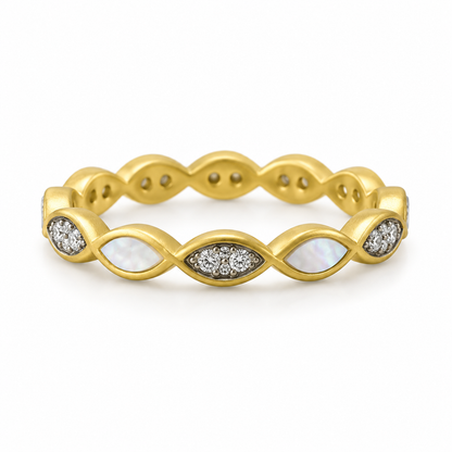 Mother of Pearl Marquise Stacking Ring