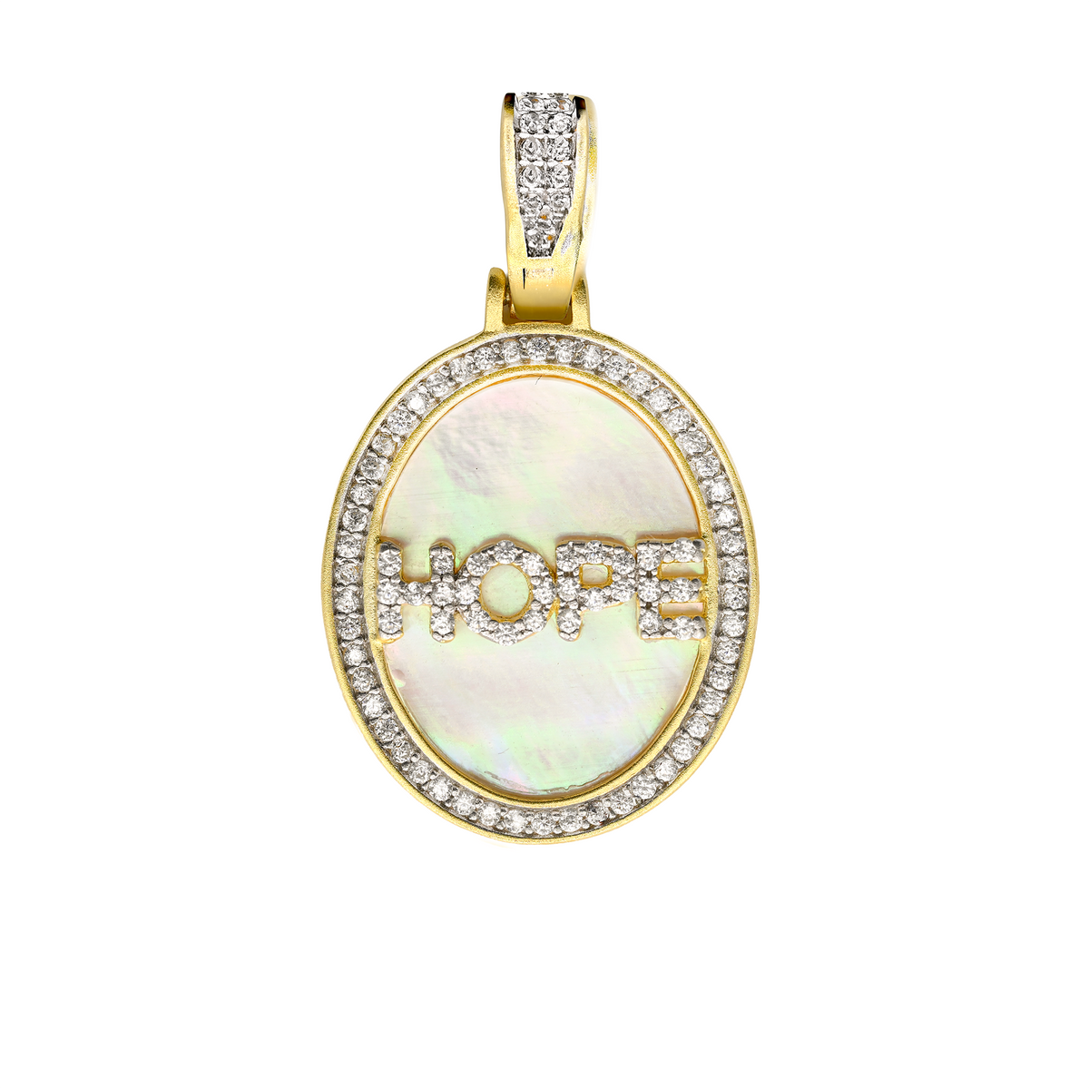 Mother of Pearl Pavé Hope Charm