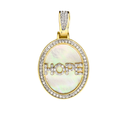 Mother of Pearl Pavé Hope Charm
