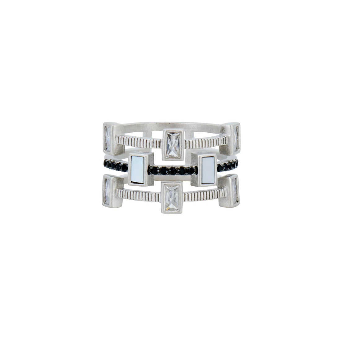 9 Cobblestone 3-Stack Ring Industrial Finish RING