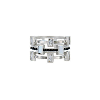 9 Cobblestone 3-Stack Ring Industrial Finish RING