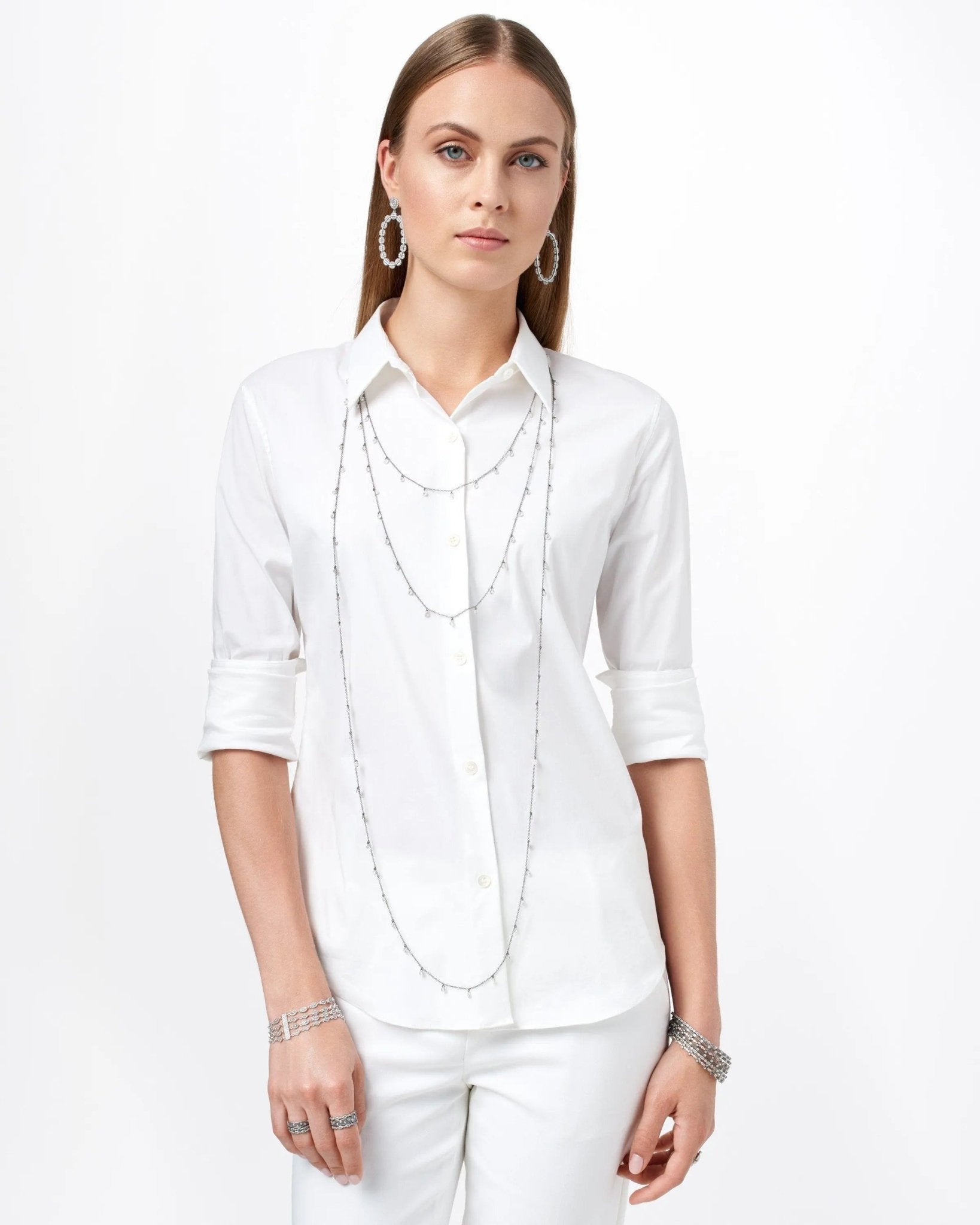 Industrial Finish Large Pav̩ Oval Drops - FREIDA ROTHMAN