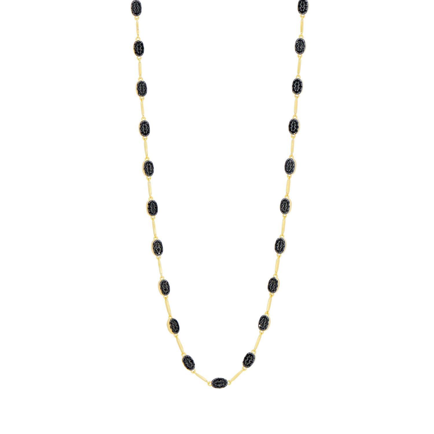 Industrial Finish Oval Cobblestone Pavè Necklace