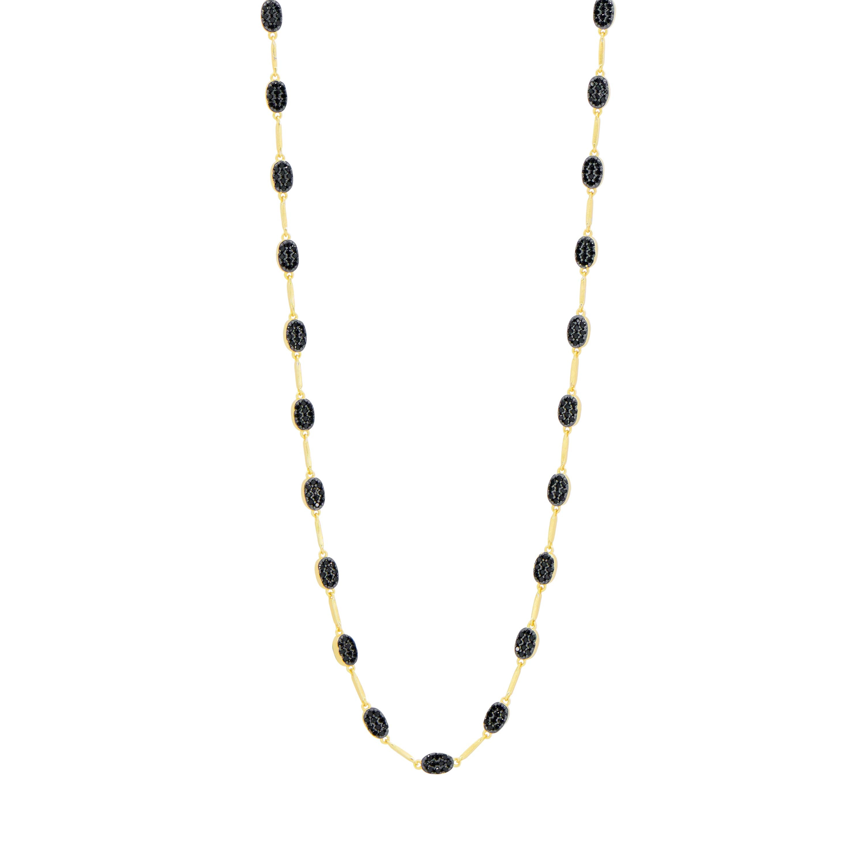 Industrial Finish Oval Cobblestone Pavè Necklace
