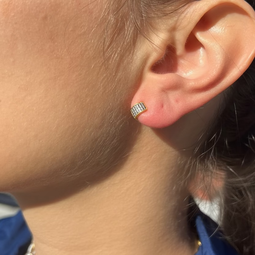 Mini Pavé Huggie Hoop