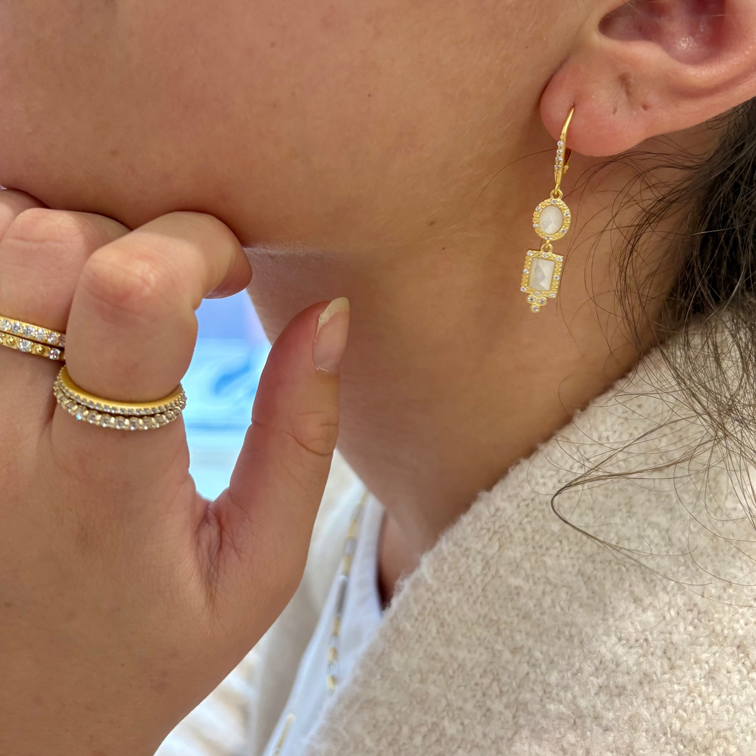 Imperial Mixed Shape Drop Earrings