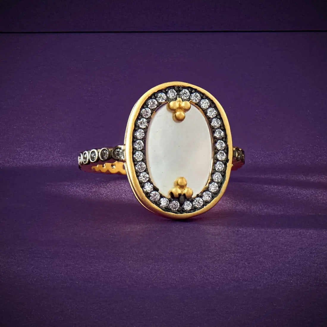 Imperial Oval Mother of Pearl Cocktail Ring - FREIDA ROTHMAN