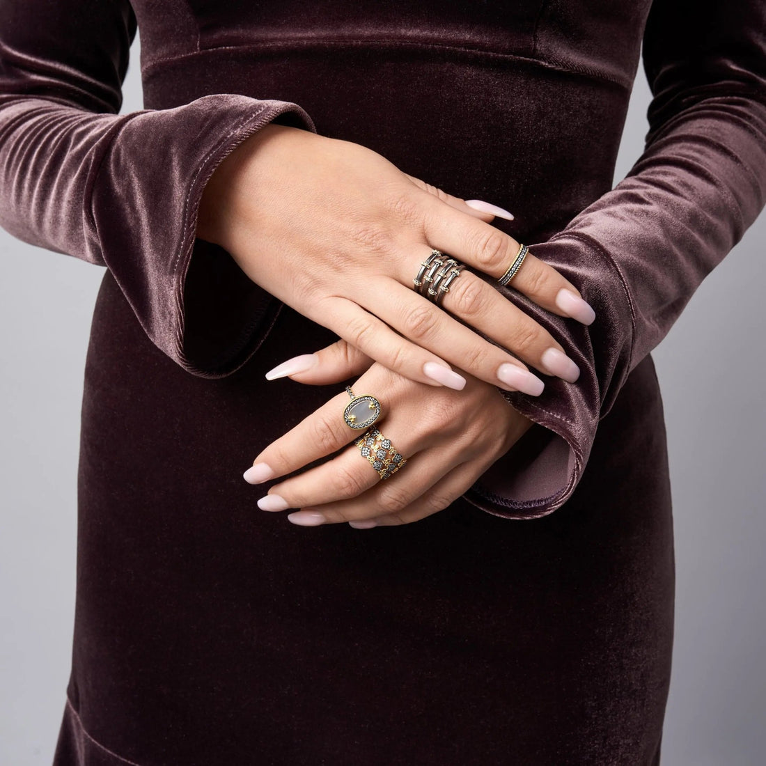 Imperial Oval Mother of Pearl Cocktail Ring - FREIDA ROTHMAN