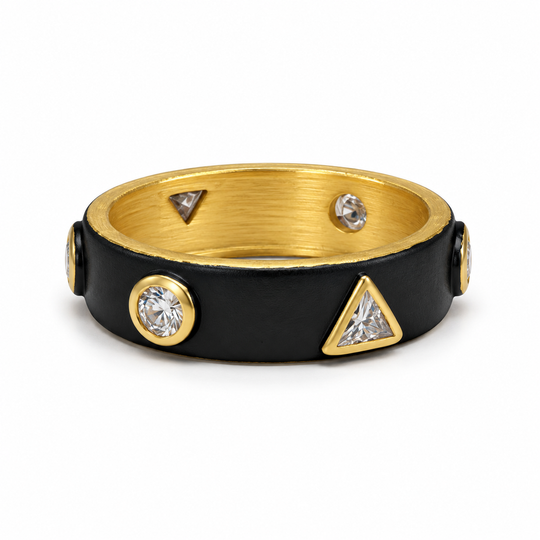 Industrial Finish Geometric Band Ring