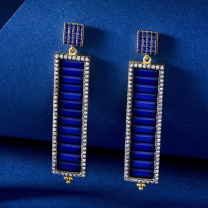 MatteGoldBlack Midnight Baguette Linear Earring Midnight 