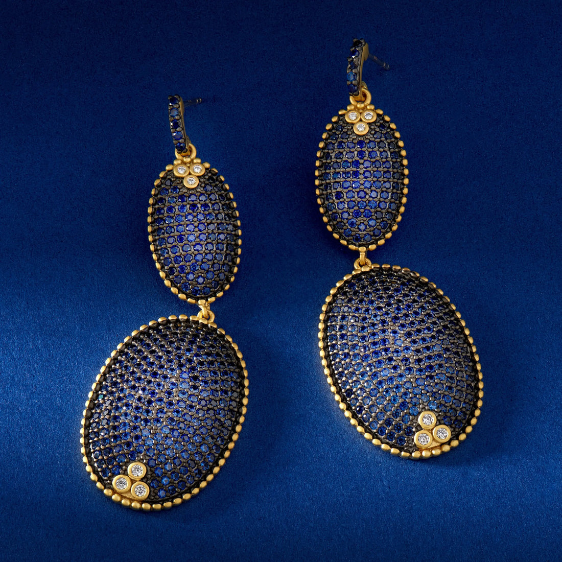 MatteGoldBlack Midnight Pavé Double Drop Earring Midnight 