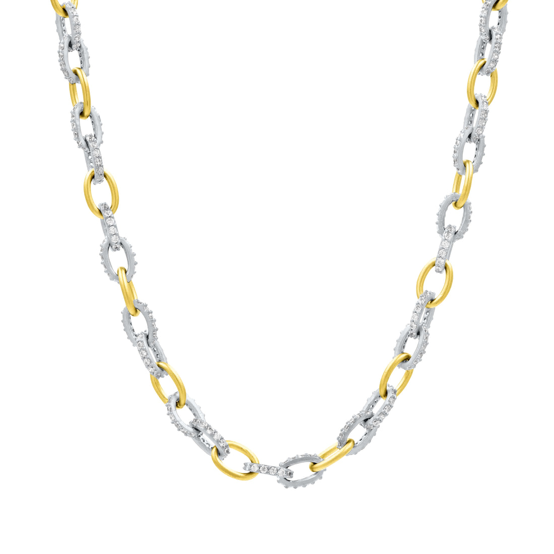 Alternating Chain Link Necklace - FREIDA ROTHMAN