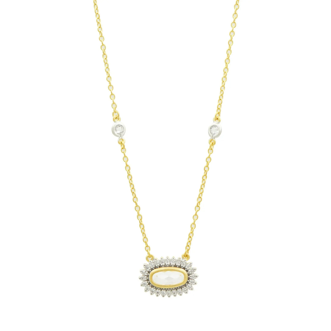 14KGoldandPlatinumonSterlingSilver Always and Forever Pendant Necklace The Bridal Suite NECKLACE