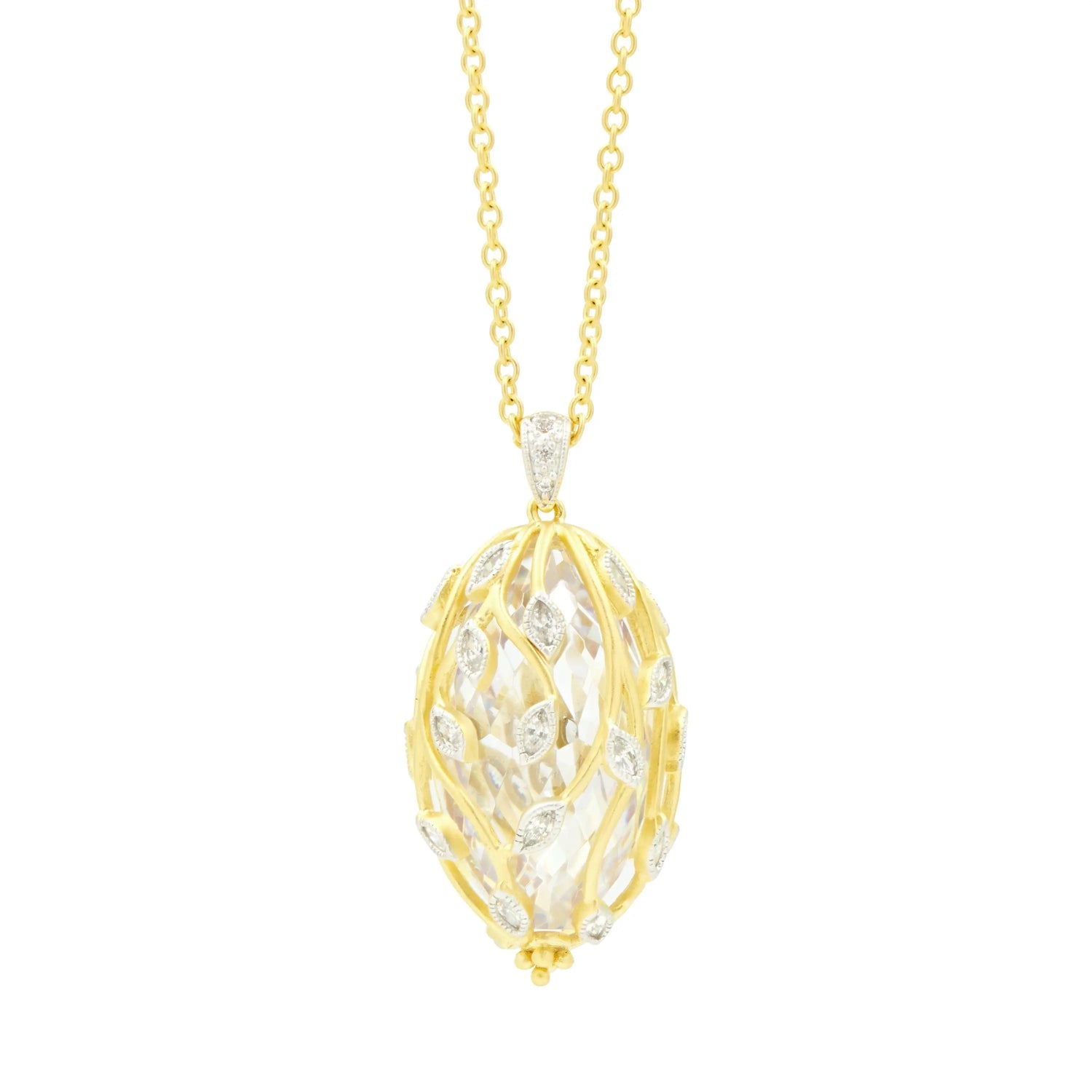 Fleur Bloom Textured Pendant Necklace - FREIDA ROTHMAN