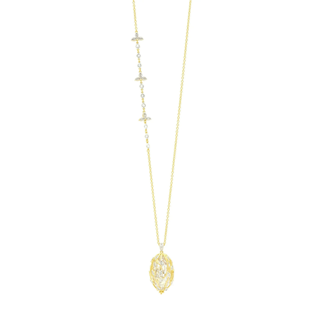 Fleur Bloom Textured Pendant Necklace - FREIDA ROTHMAN