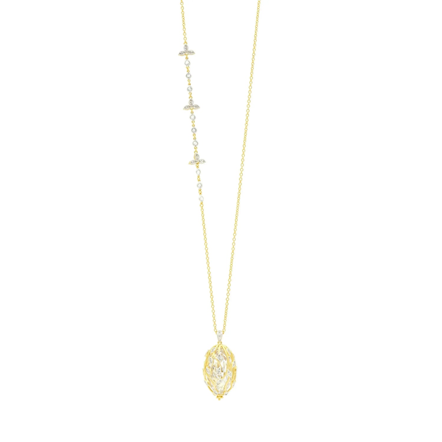 Fleur Bloom Textured Pendant Necklace - FREIDA ROTHMAN