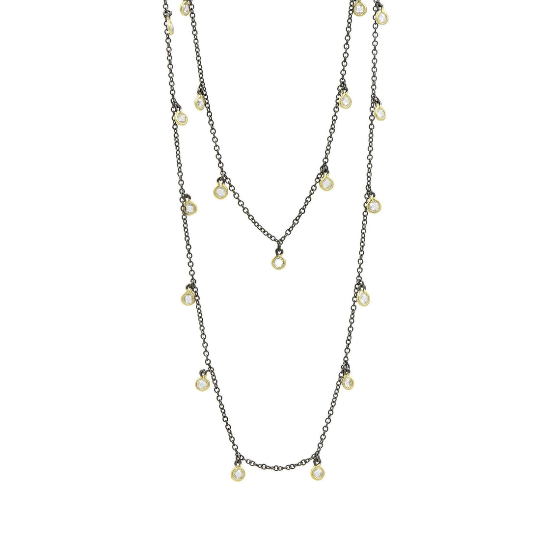 Bezel Droplet Strand Necklace - FREIDA ROTHMAN