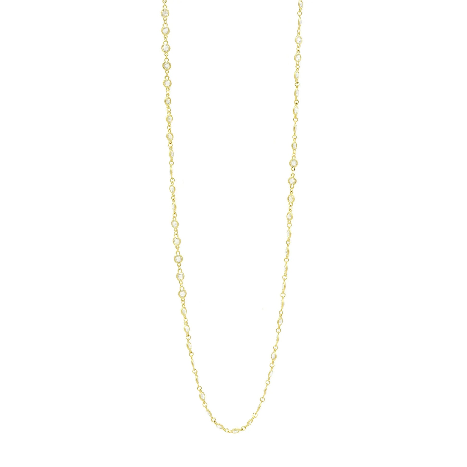 14KGoldonSterlingSilver27inches Bezel Set Radiance Wrap Chain Signature NECKLACE
