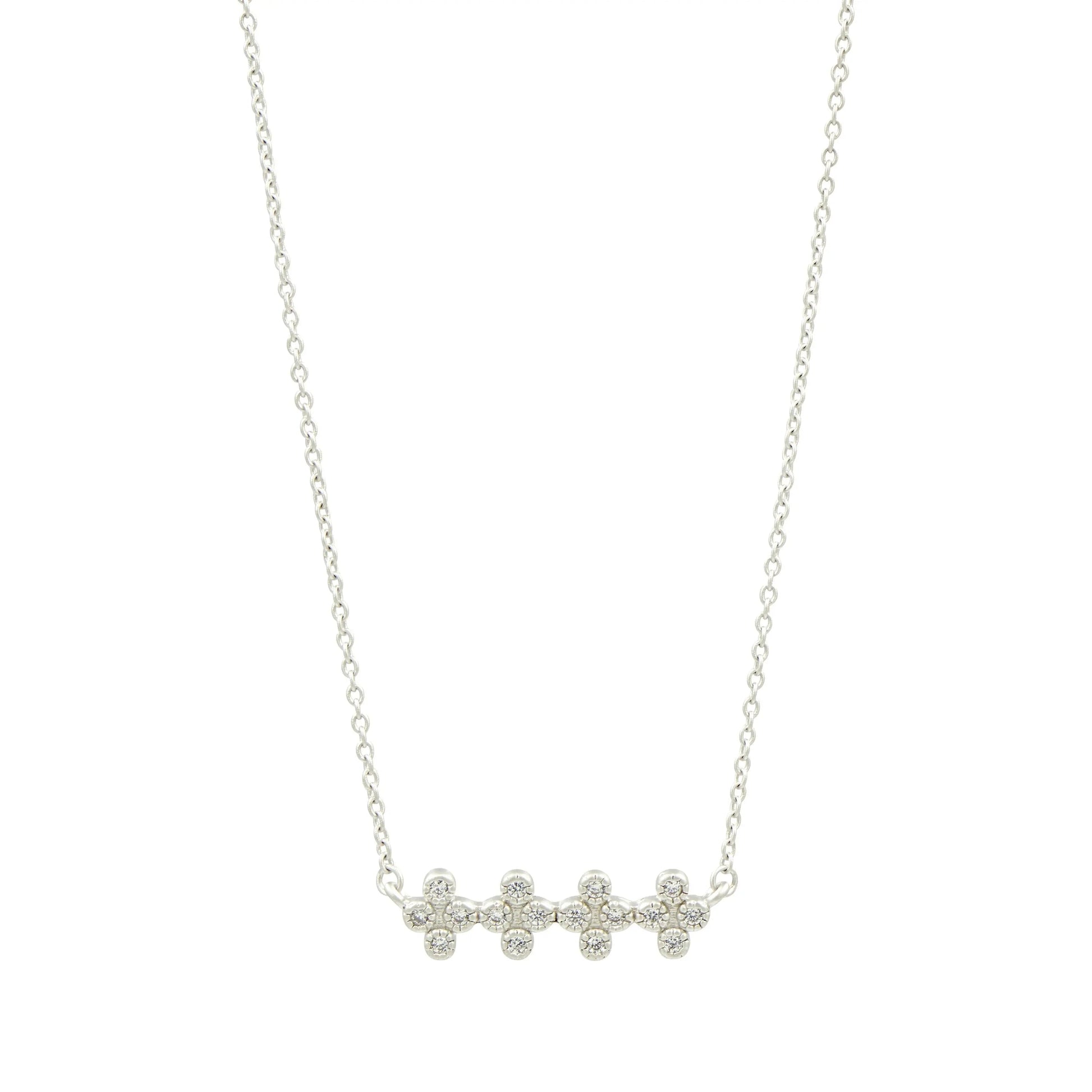 Silver Clover Bar Pendant Necklace Signature NECKLACE