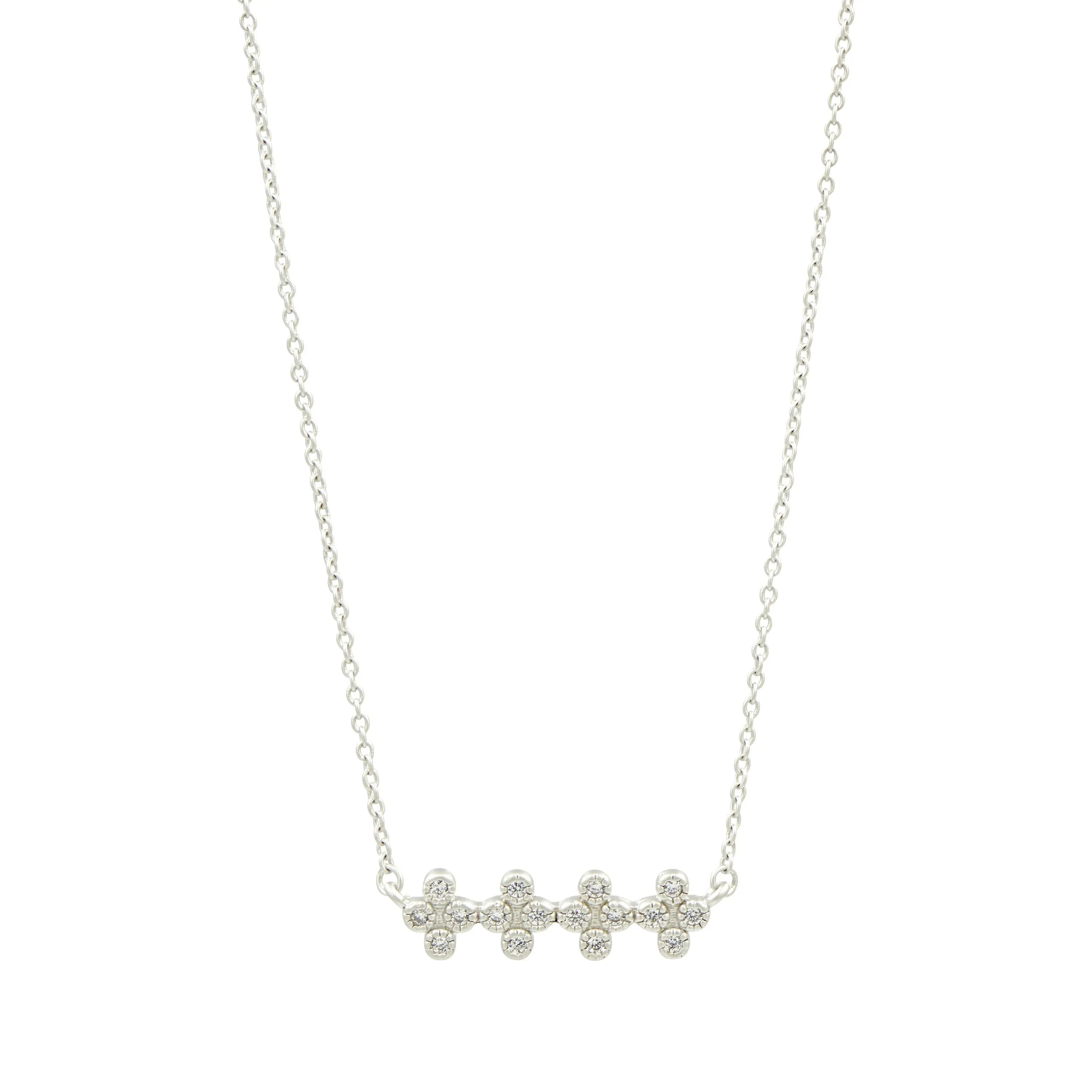 Silver Clover Bar Pendant Necklace Signature NECKLACE