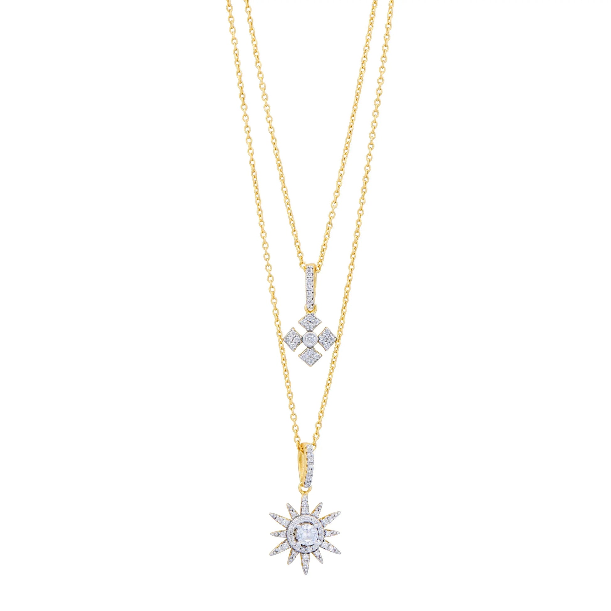  Coastal Liberty Crest Double Layer Pendant Necklace Brooklyn Coast NECKLACE