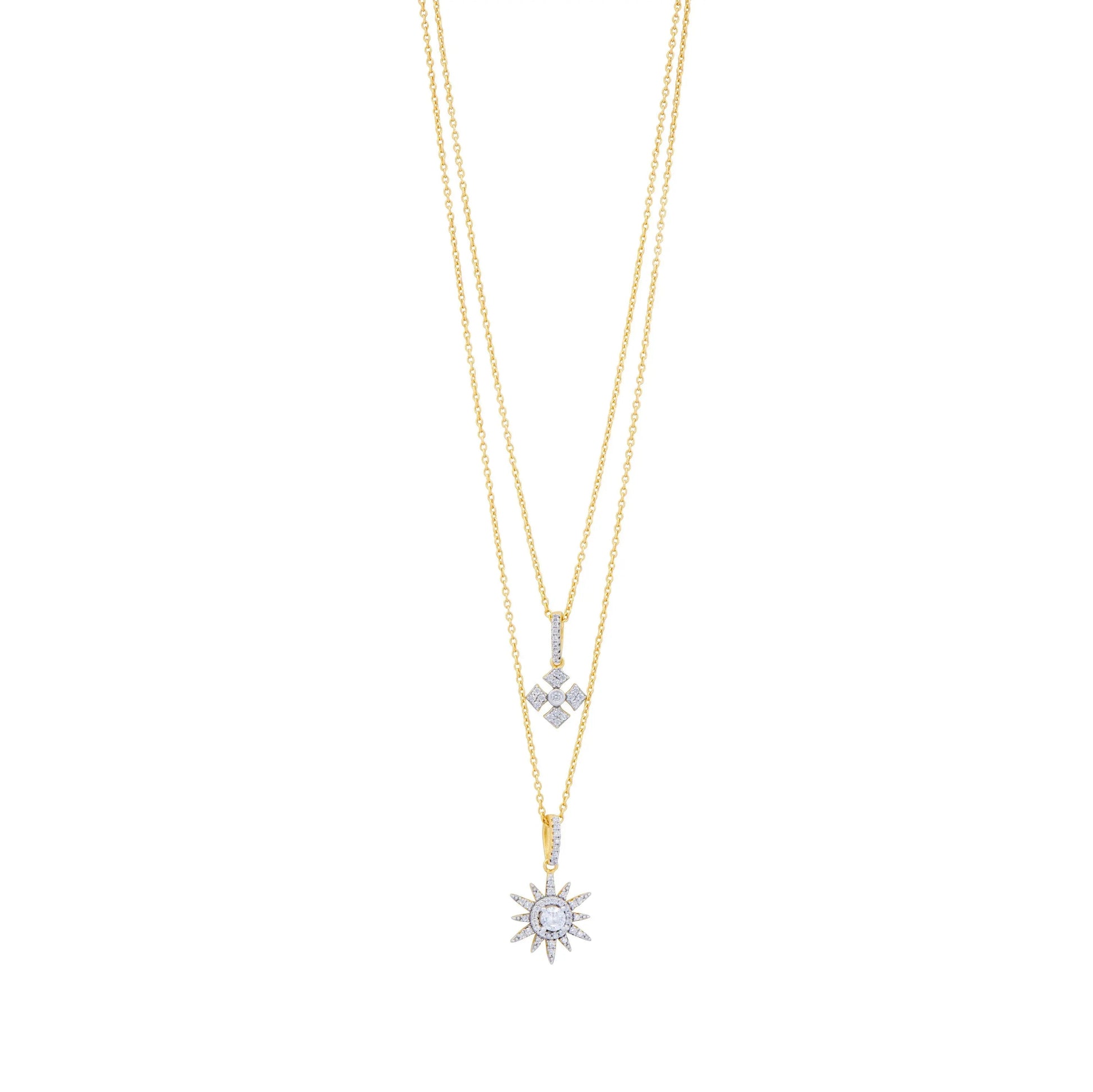  Coastal Liberty Crest Double Layer Pendant Necklace Brooklyn Coast NECKLACE