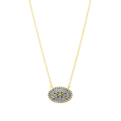  Criss Cross Pavé Pendant FR Vault NECKLACE