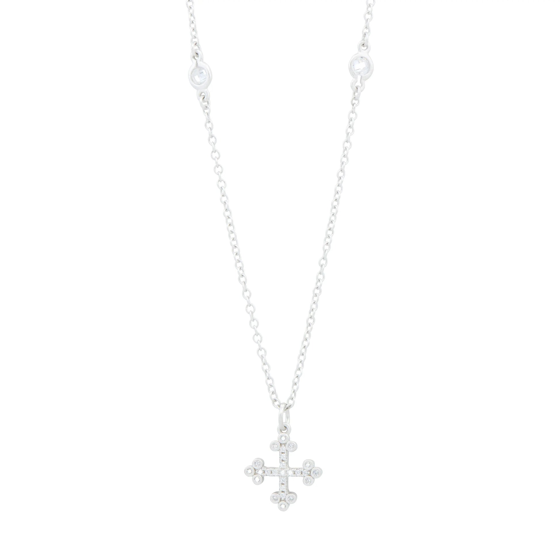 Silver Cross Necklace FREIDA ROTHMAN NECKLACE