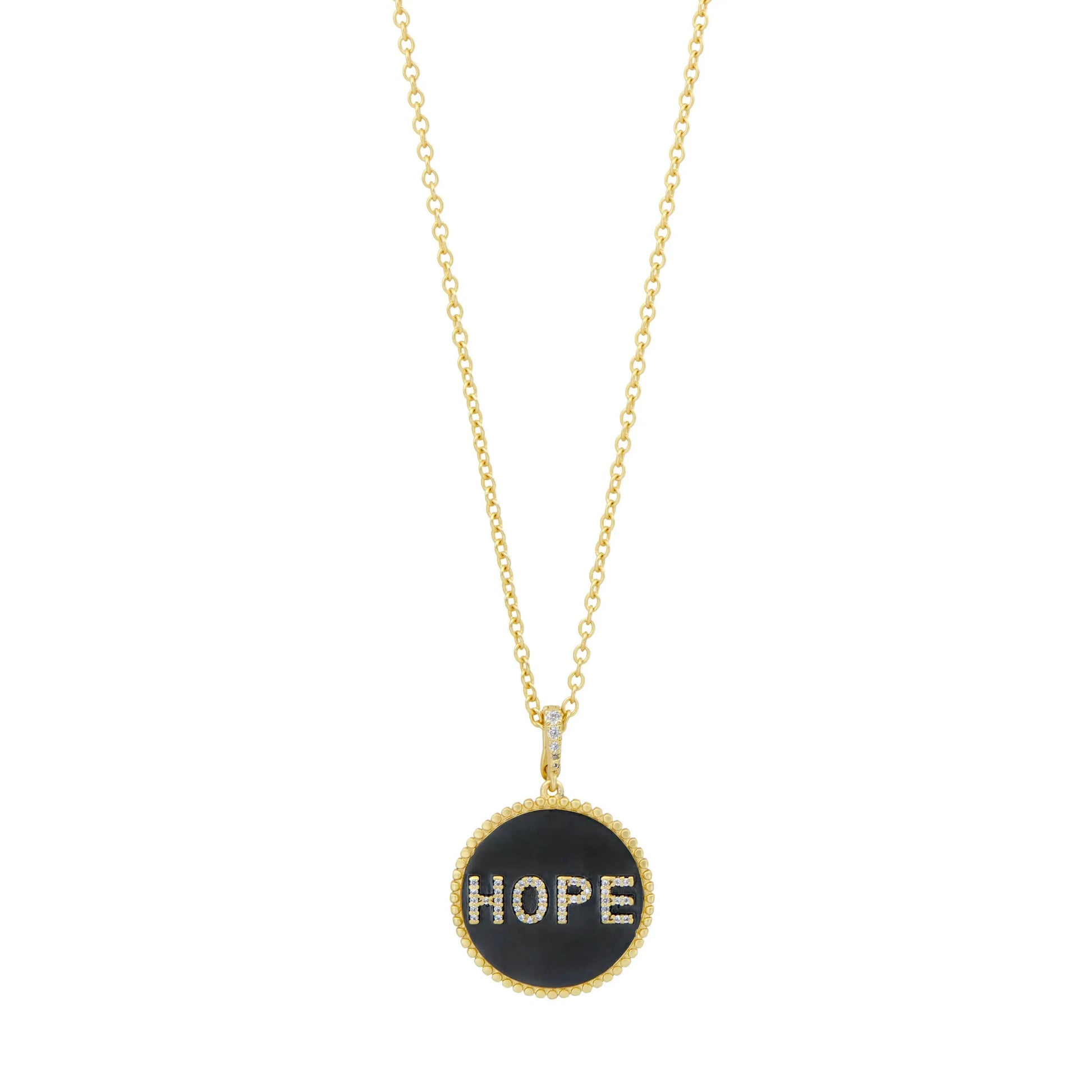 BlackGold Double Sided HOPE Pendant Necklace Women of Strength NECKLACE
