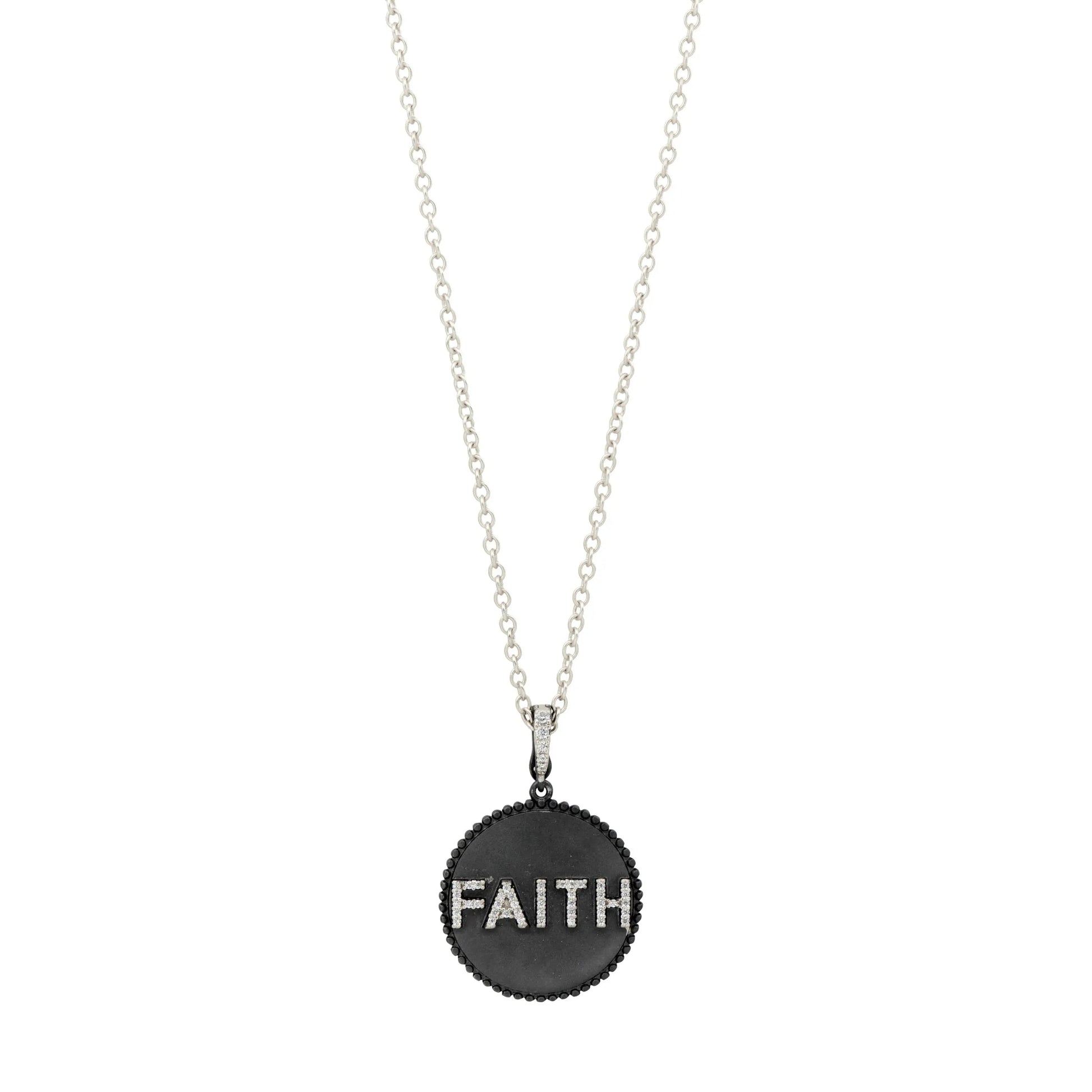 BlackSilver FAITH Pendant Necklace Women of Strength NECKLACE