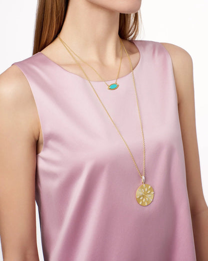 Fleur Bloom EMPIRE Turquoise Pendant Necklace - FREIDA ROTHMAN