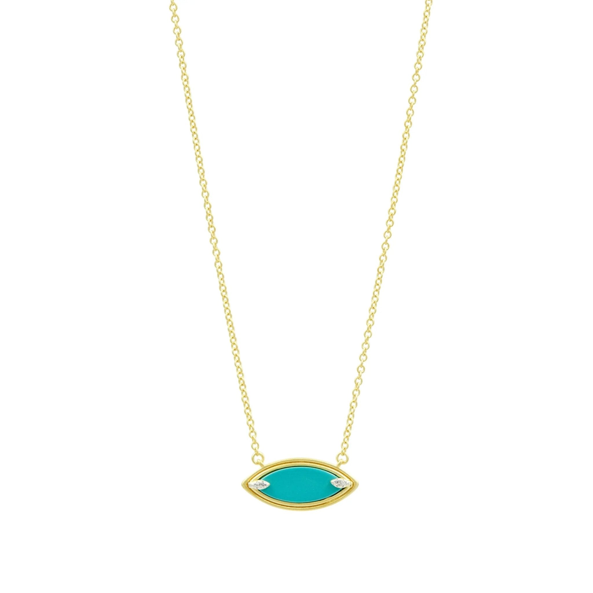 Fleur Bloom EMPIRE Turquoise Pendant Necklace - FREIDA ROTHMAN