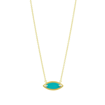 Fleur Bloom EMPIRE Turquoise Pendant Necklace - FREIDA ROTHMAN