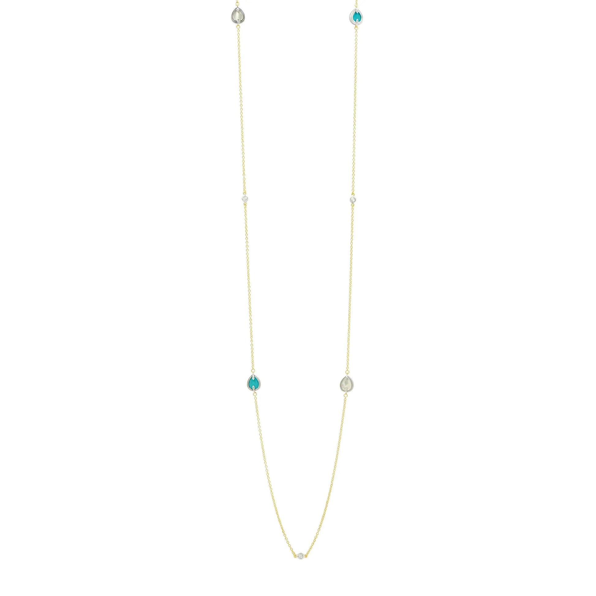  Fleur Bloom EMPIRE Turquoise Station Necklace Fleur Bloom Empire NECKLACE
