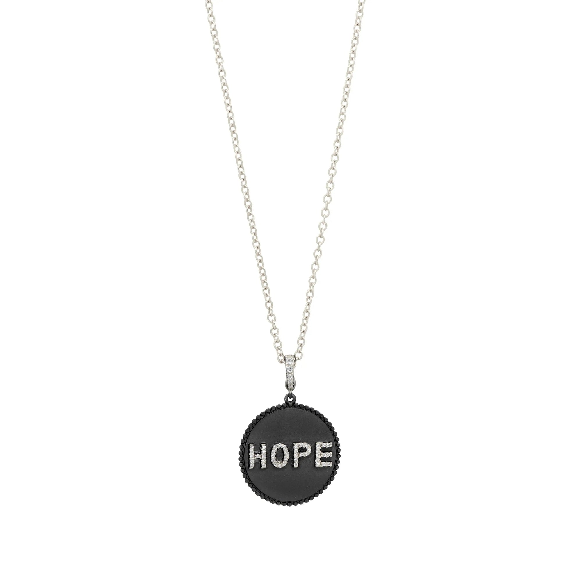 BlackSilver HOPE Pendant Necklace Women of Strength NECKLACE