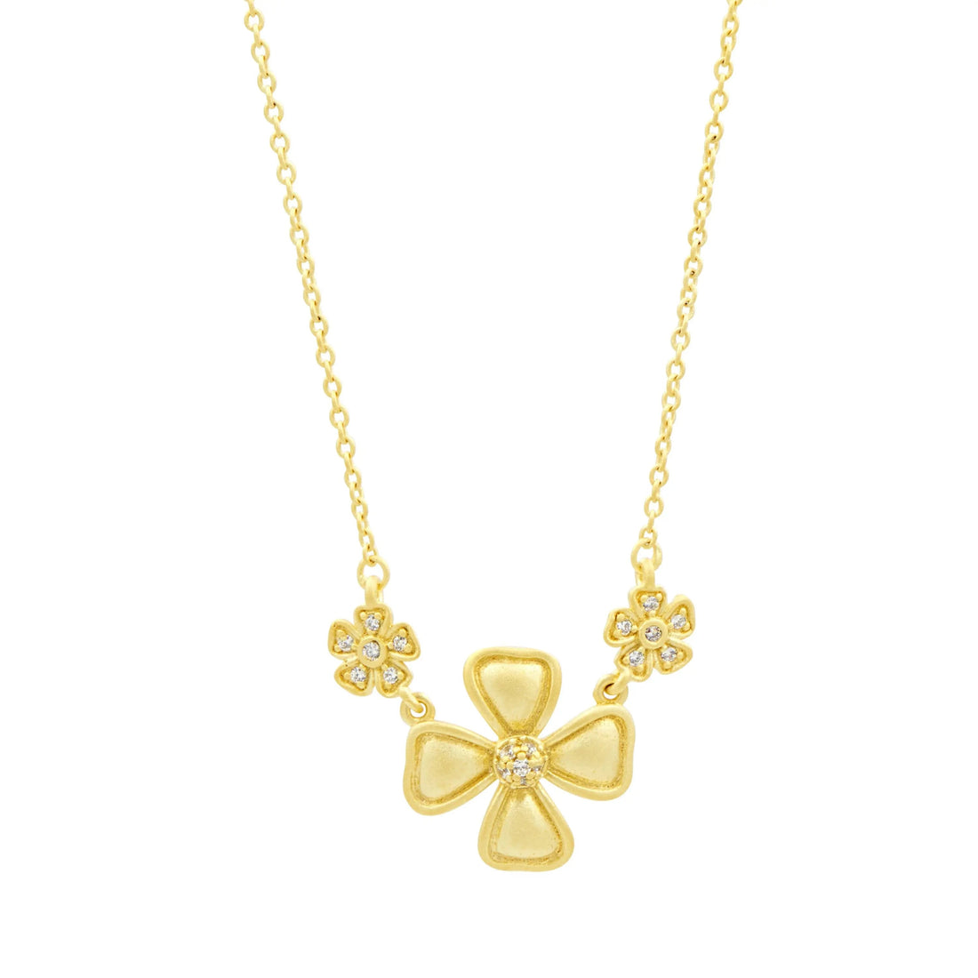 14KGoldonSterlingSilver Harmony Flower Pendant Necklace FR Vault NECKLACE