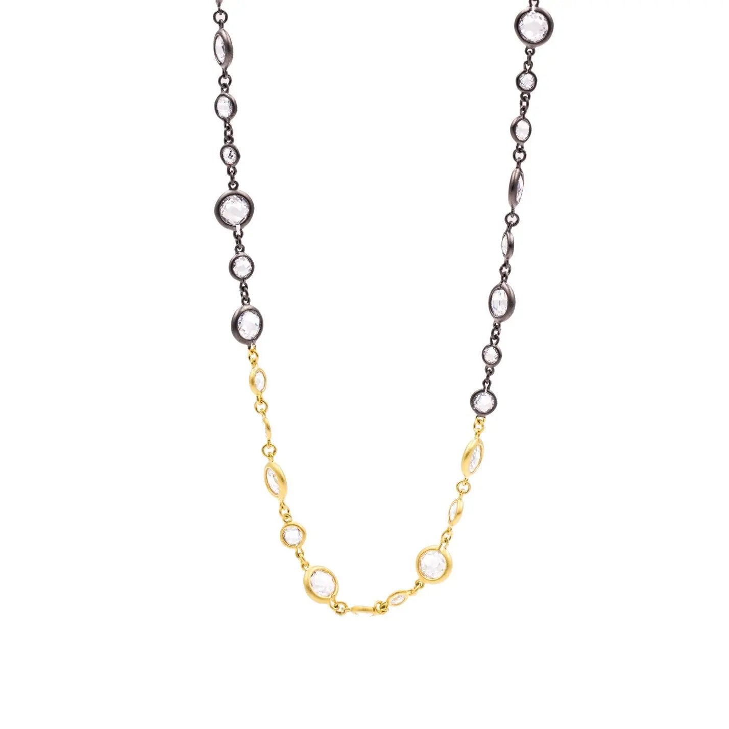 GoldandBlack Illuminating Two-Tone Long Necklace FREIDA ROTHMAN NECKLACE