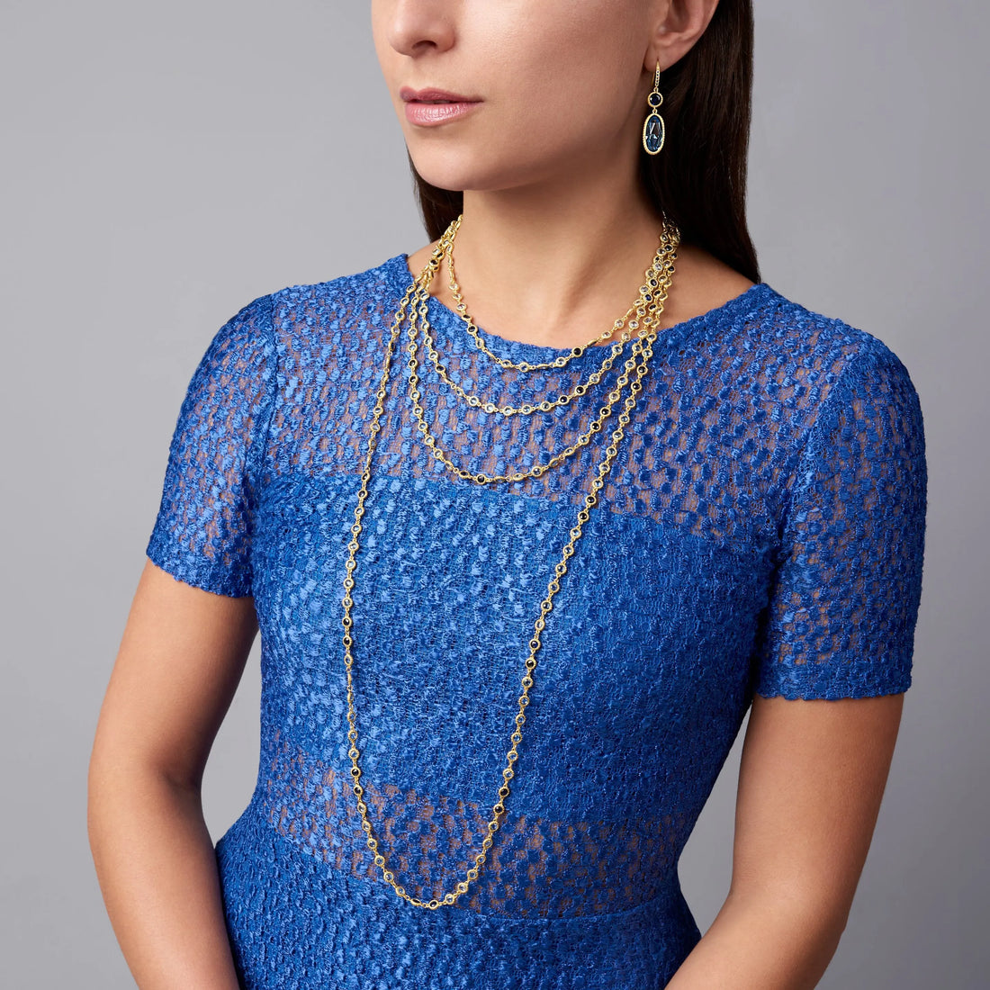  Imperial Blue Long Strand Necklace FR Vault NECKLACE