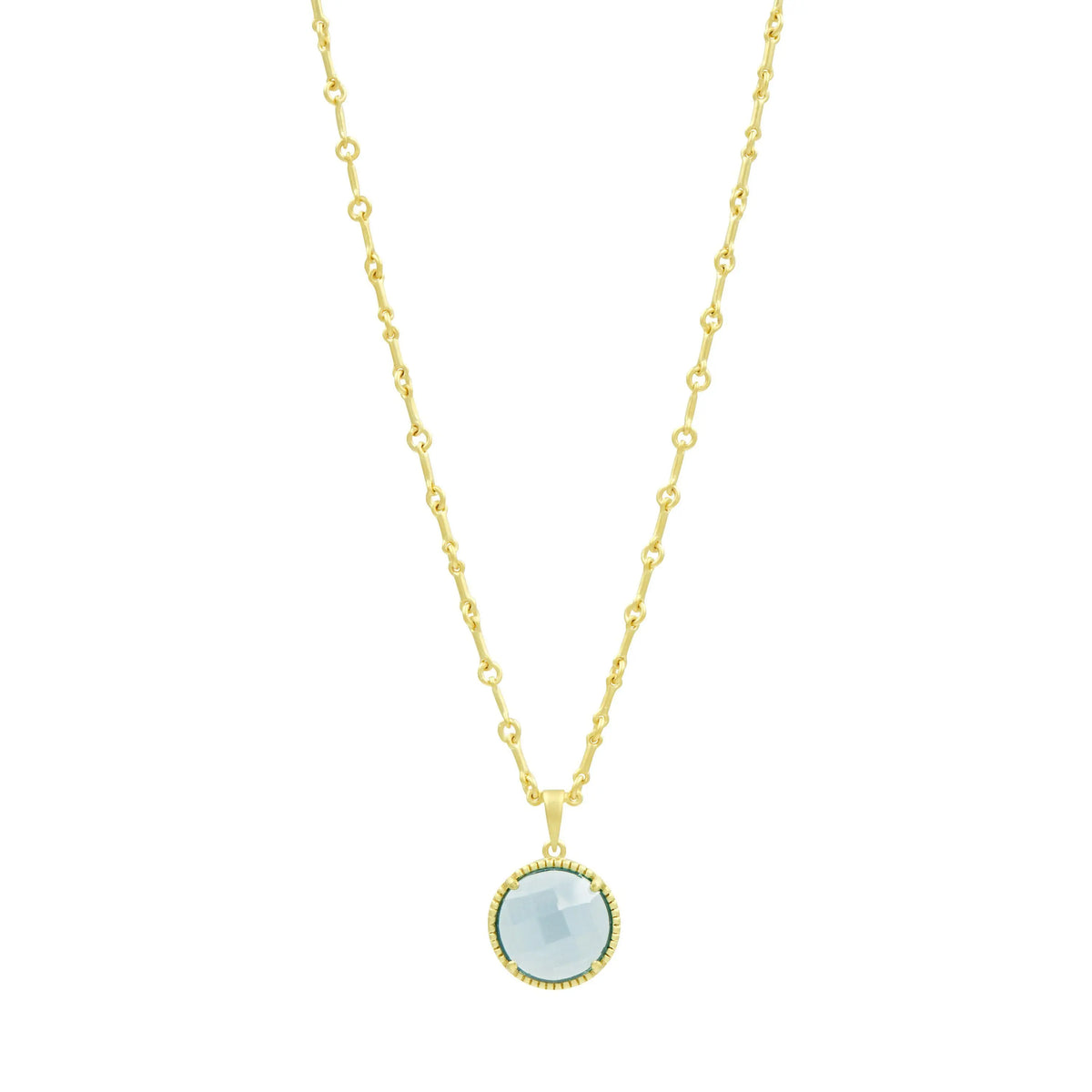 Imperial Blue Stone Single Pendant Necklace solo shot