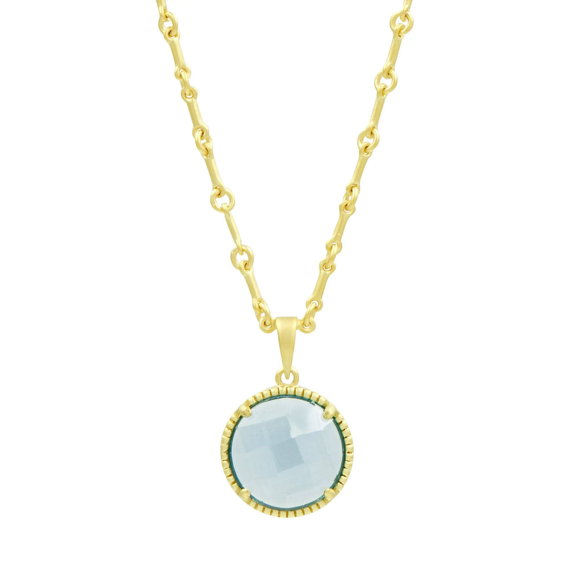 Blue Stone Single Pendant Necklace