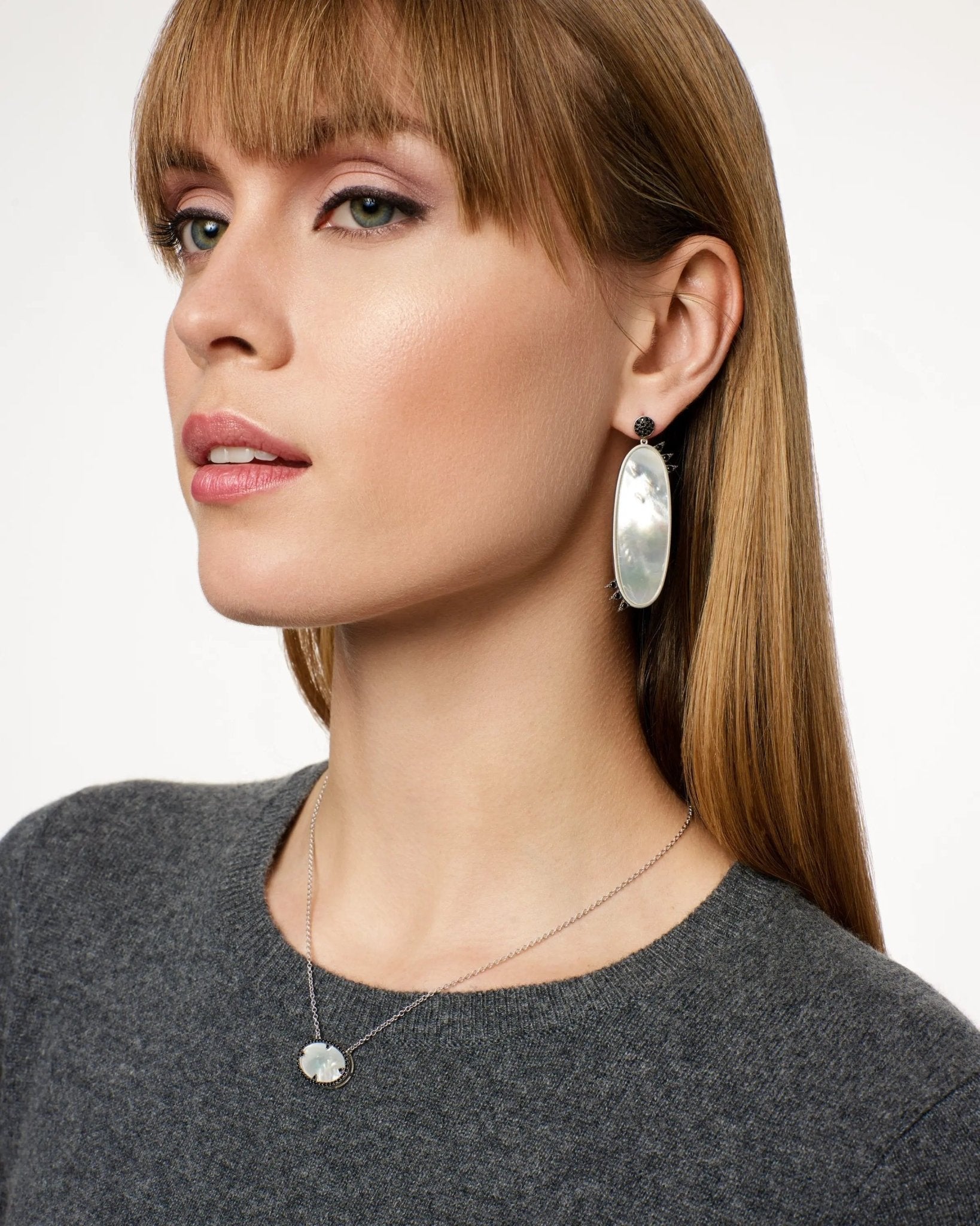 Industrial Finish Oval Pendant Necklace - FREIDA ROTHMAN