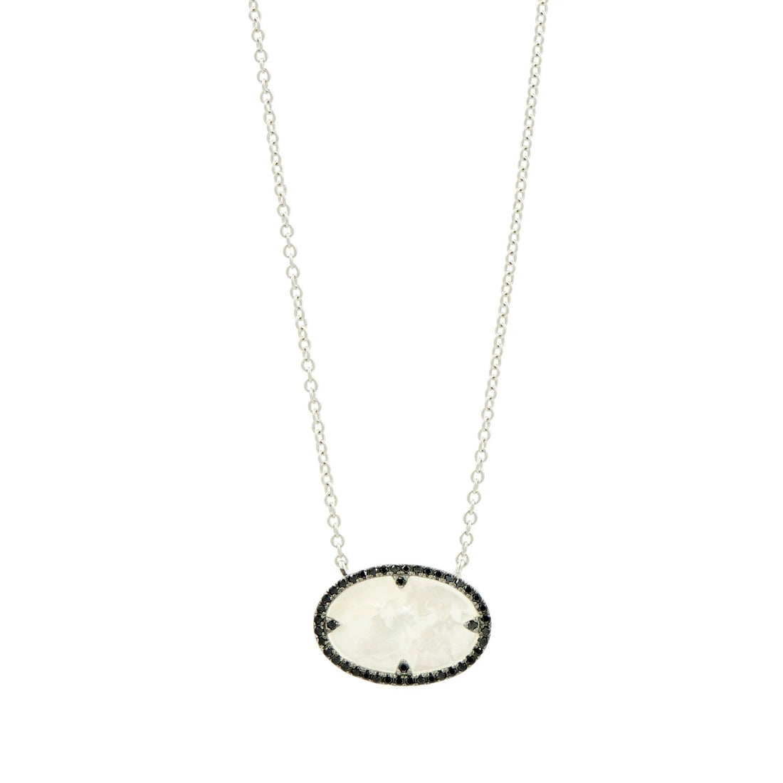 Industrial Finish Oval Pendant Necklace - FREIDA ROTHMAN